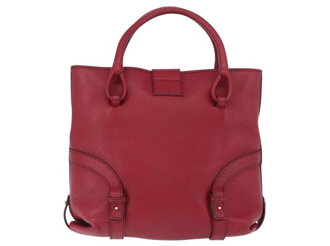 Borsa a mano Gancini in pelle rossa e oro Auth ARZ035A di Salvatore Ferragamo Rosso D'oro - vista 3