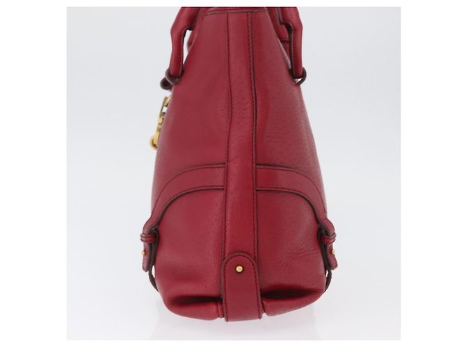 Borsa a mano Gancini in pelle rossa e oro Auth ARZ035A di Salvatore Ferragamo Rosso D'oro - vista 4