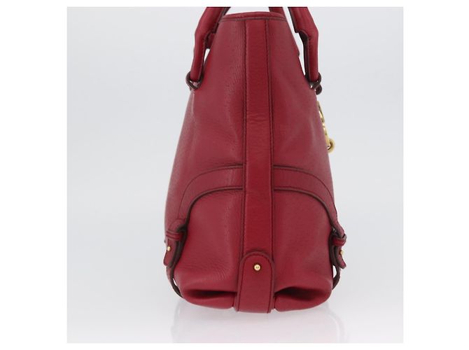 Borsa a mano Gancini in pelle rossa e oro Auth ARZ035A di Salvatore Ferragamo Rosso D'oro - vista 5