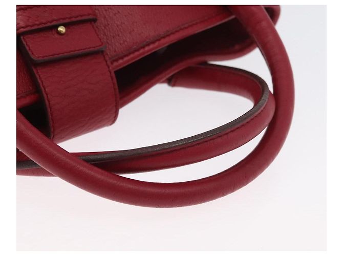 Borsa a mano Gancini in pelle rossa e oro Auth ARZ035A di Salvatore Ferragamo Rosso D'oro - vista 7