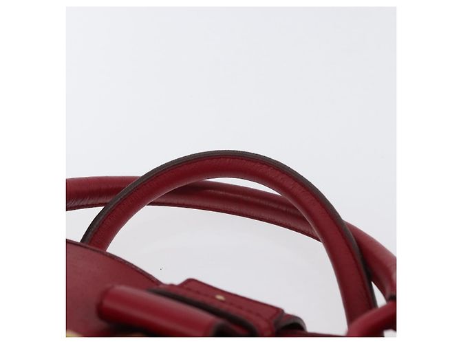 Borsa a mano Gancini in pelle rossa e oro Auth ARZ035A di Salvatore Ferragamo Rosso D'oro - vista 8