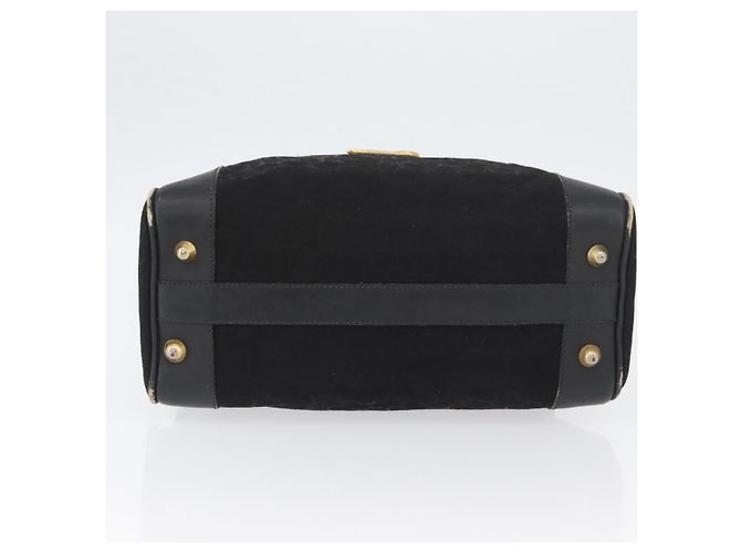 Céline Borsa a mano Celine C Sulky in tela nera e oro Auth ep13854 Nero D'oro - vista 5