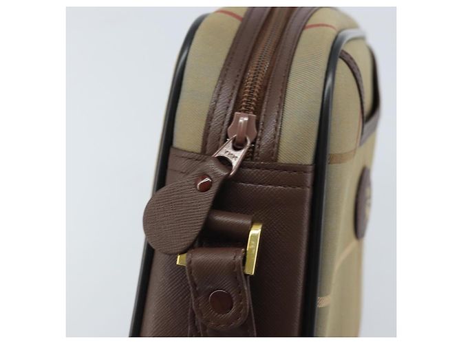 Borsa a Spalla Burberrys Nova Check in Tela Marrone Oro Auth bs33874 D'oro - vista 10