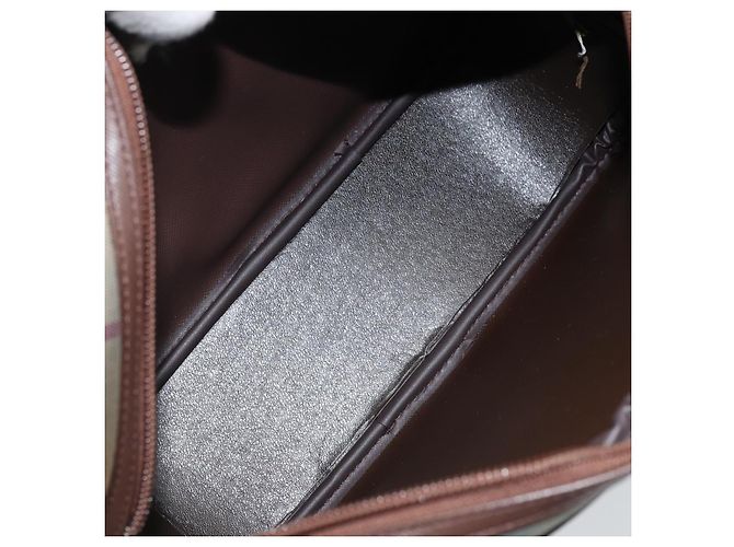 Borsa a Spalla Burberrys Nova Check in Tela Marrone Oro Auth bs33874 D'oro - vista 11