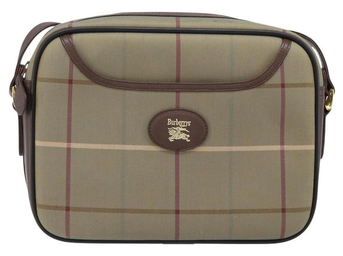 Borsa a Spalla Burberrys Nova Check in Tela Marrone Oro Auth bs33874 D'oro - vista 13
