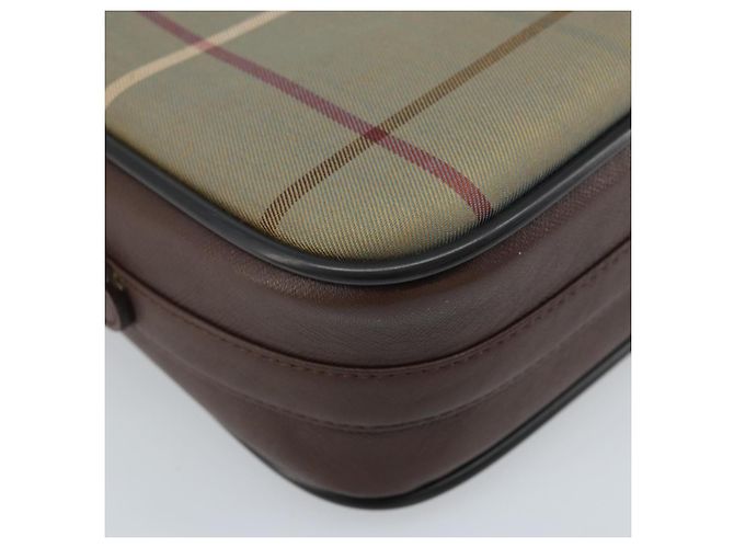 Borsa a Spalla Burberrys Nova Check in Tela Marrone Oro Auth bs33874 D'oro - vista 14