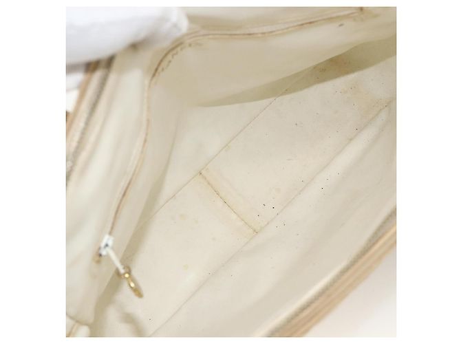 CHANEL Borsa a Mano in Pelle Caviar Crema Oro CC Auth 174548 D'oro Crudo - vista 12