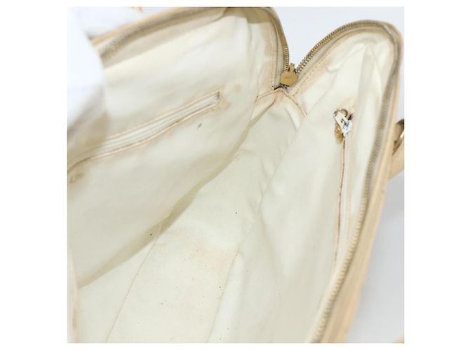 CHANEL Borsa a Mano in Pelle Caviar Crema Oro CC Auth 174548 D'oro Crudo - vista 17