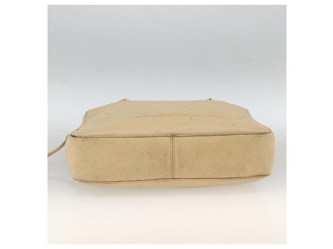 CHANEL Borsa a Mano in Pelle Caviar Crema Oro CC Auth 174548 D'oro Crudo - vista 5
