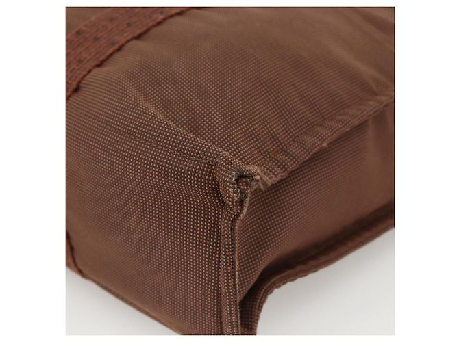 Hermès HERMES Borsa a Mano Her Line MM Tela Marrone Argento Auth ARZ296 - vista 10