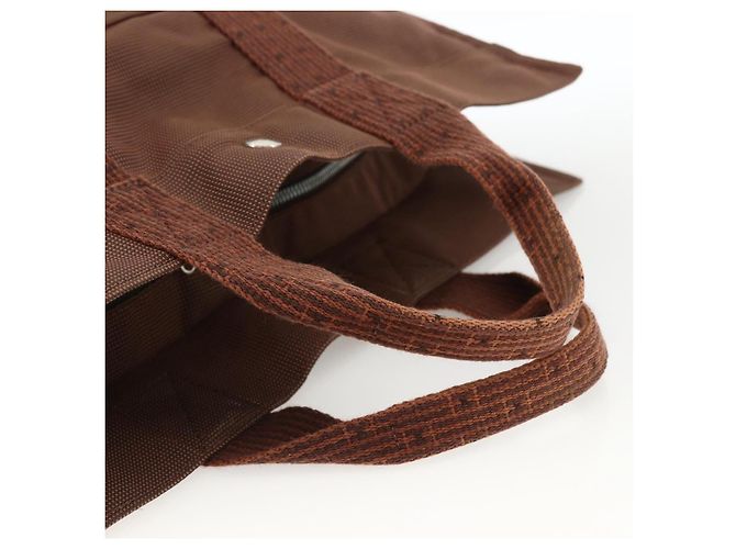 Hermès HERMES Borsa a Mano Her Line MM Tela Marrone Argento Auth ARZ296 - vista 7