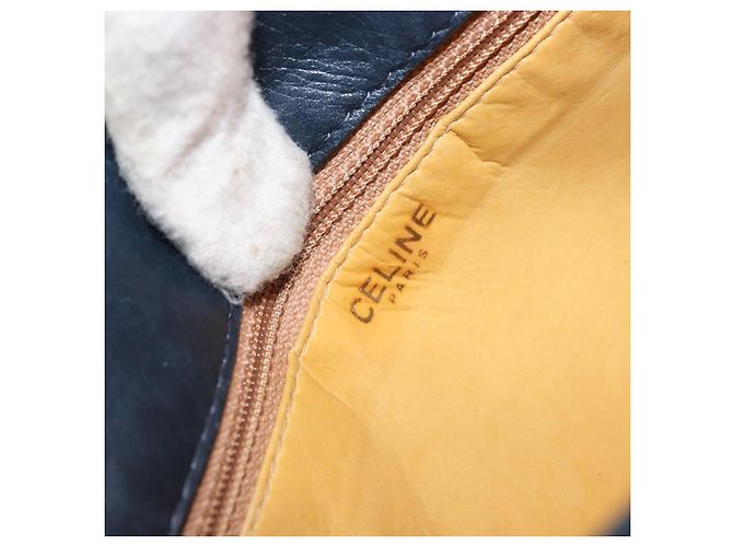 Céline Borsa a Spalla CELINE in Pelle Blu Navy Oro Auth bs33902 D'oro - vista 11