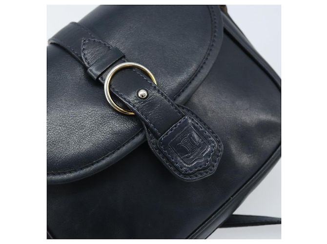 Céline Borsa a Spalla CELINE in Pelle Blu Navy Oro Auth bs33902 D'oro - vista 17