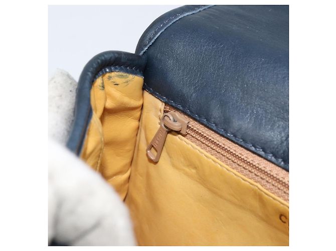 Céline Borsa a Spalla CELINE in Pelle Blu Navy Oro Auth bs33902 D'oro - vista 20