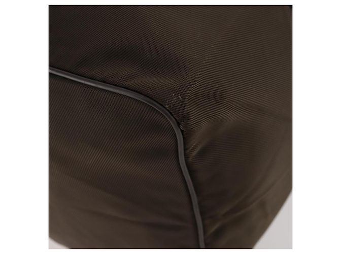 Borsa Boston in nylon marrone e argento della linea Sherry di GUCCI 012 8657 Auth fm5186 - vista 13