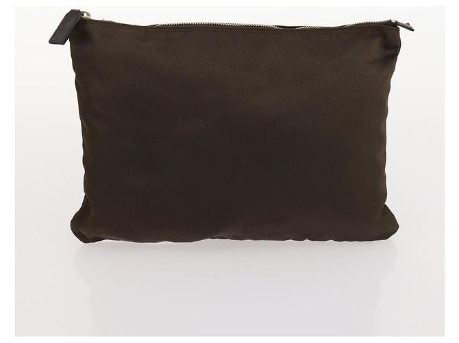 Borsa Boston in nylon marrone e argento della linea Sherry di GUCCI 012 8657 Auth fm5186 - vista 20