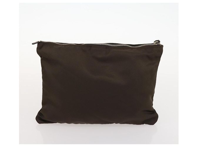 Borsa Boston in nylon marrone e argento della linea Sherry di GUCCI 012 8657 Auth fm5186 - vista 21
