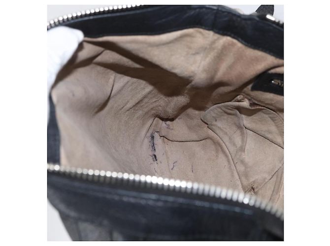 Borsa a Spalla in Pelle Nera e Argento GUCCI 233329 Auth ep13736 Nero - vista 20