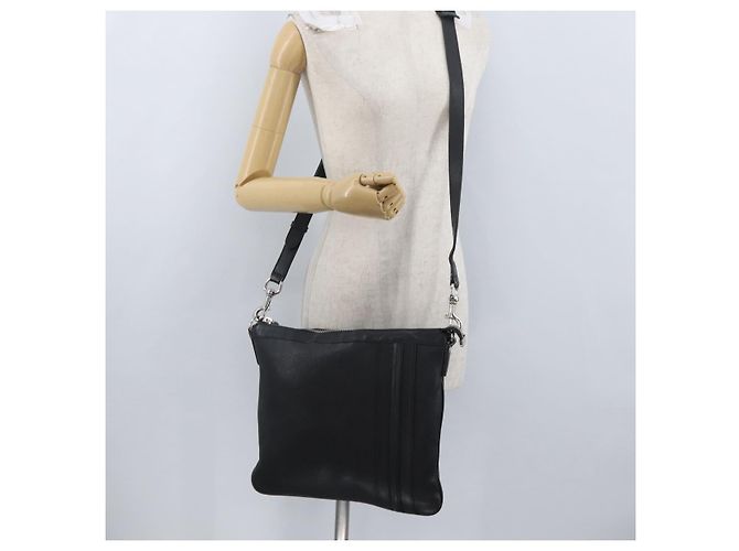 Borsa a Spalla in Pelle Nera e Argento GUCCI 233329 Auth ep13736 Nero - vista 24