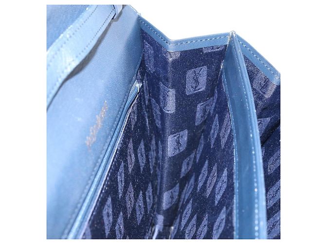 SAINT LAURENT Borsa a Spalla in Pelle Blu Navy Oro Auth 173693 D'oro - vista 17