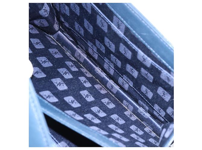 SAINT LAURENT Borsa a Spalla in Pelle Blu Navy Oro Auth 173693 D'oro - vista 21