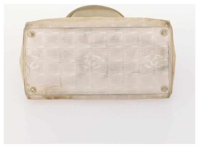 Hermès HERMES PRADA Borsa a Mano Chanel Pelle Tela Nylon 3 Set Beige Auth 168823 - vista 14
