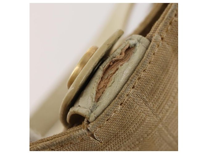 Hermès HERMES PRADA Borsa a Mano Chanel Pelle Tela Nylon 3 Set Beige Auth 168823 - vista 15