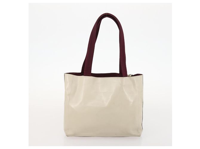 Hermès HERMES PRADA Borsa a Mano Chanel Pelle Tela Nylon 3 Set Beige Auth 168823 - vista 18
