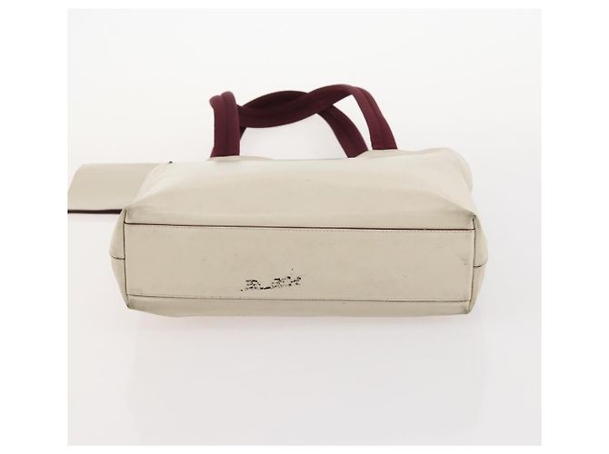 Hermès HERMES PRADA Borsa a Mano Chanel Pelle Tela Nylon 3 Set Beige Auth 168823 - vista 22