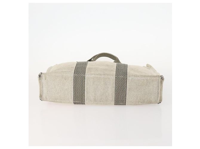 Hermès HERMES PRADA Borsa a Mano Chanel Pelle Tela Nylon 3 Set Beige Auth 168823 - vista 7