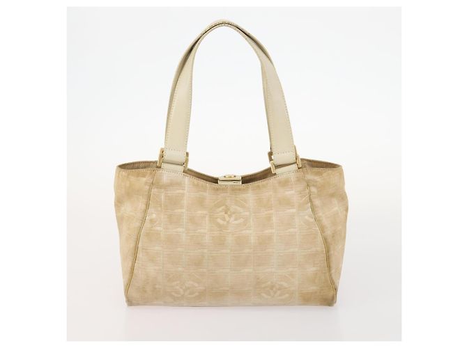 Hermès HERMES PRADA Borsa a Mano Chanel Pelle Tela Nylon 3 Set Beige Auth 168823 - vista 9
