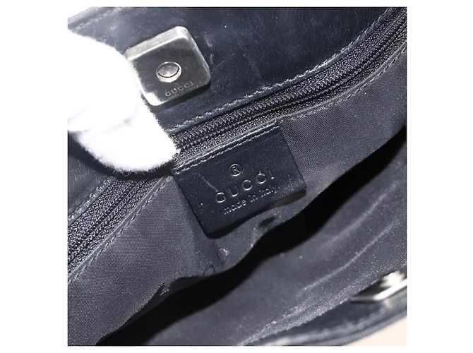 Borsa a mano GUCCI in tela nera e argento 002 1080 Auth BA11451 Nero - vista 15