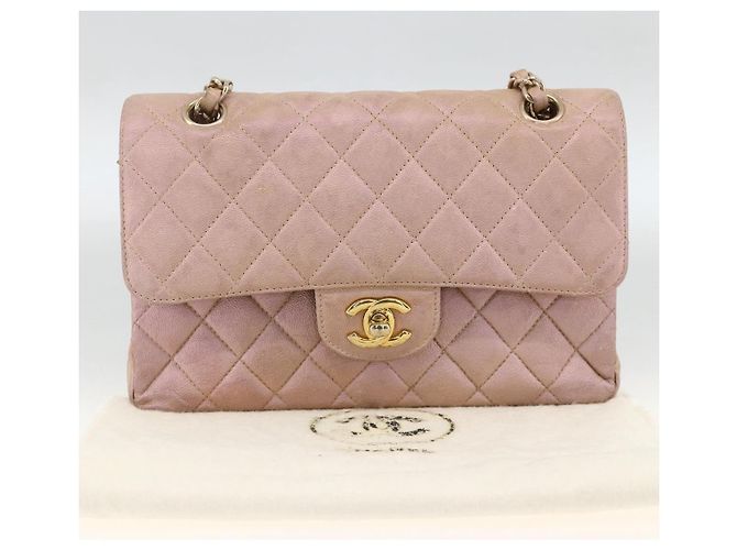 Bolso de hombro matelasse CHANEL de piel caviar rosa dorado CC Auth ka3129SAV - vista 12