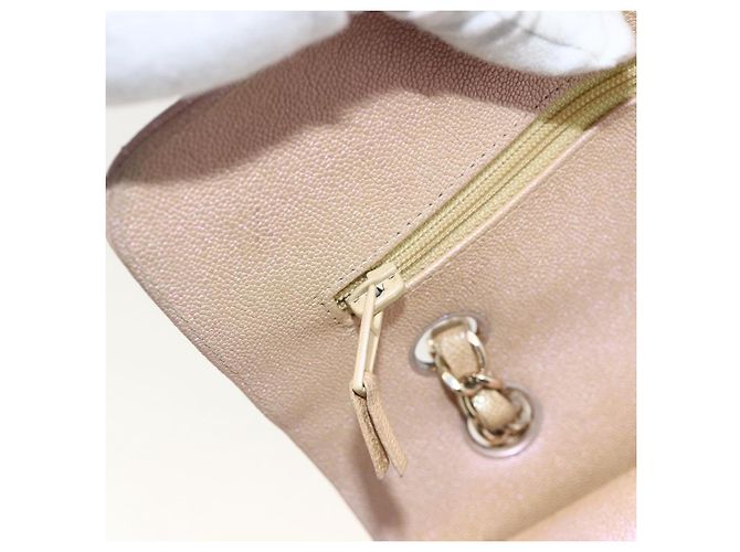 Bolso de hombro matelasse CHANEL de piel caviar rosa dorado CC Auth ka3129SAV - vista 26