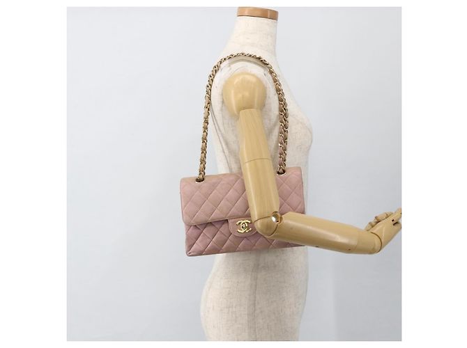 Bolso de hombro matelasse CHANEL de piel caviar rosa dorado CC Auth ka3129SAV - vista 29