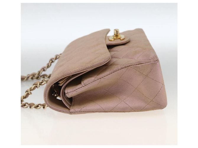 Bolso de hombro matelasse CHANEL de piel caviar rosa dorado CC Auth ka3129SAV - vista 3