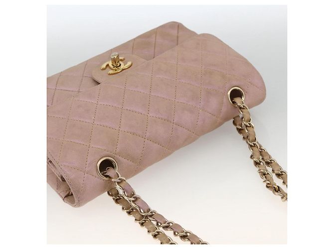 Bolso de hombro matelasse CHANEL de piel caviar rosa dorado CC Auth ka3129SAV - vista 6