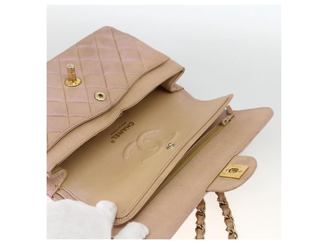 Bolso de hombro matelasse CHANEL de piel caviar rosa dorado CC Auth ka3129SAV - vista 8