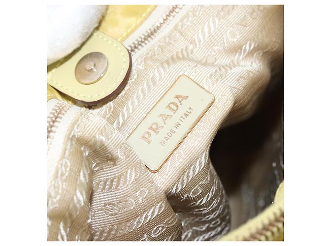 Borsa Tote PRADA in nylon giallo oro Auth ARZ128 D'oro - vista 10