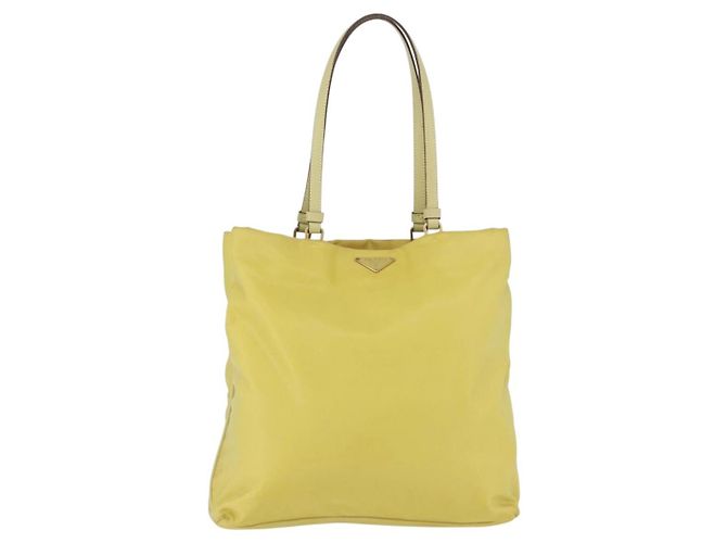 Borsa Tote PRADA in nylon giallo oro Auth ARZ128 D'oro - vista 13