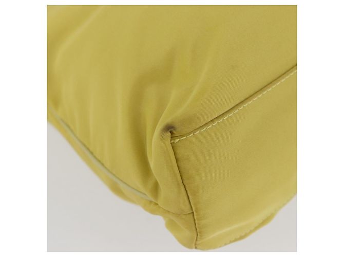 Borsa Tote PRADA in nylon giallo oro Auth ARZ128 D'oro - vista 15
