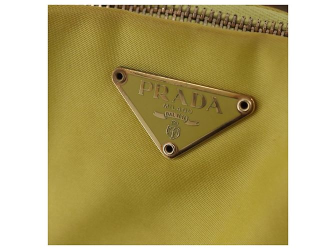 Borsa Tote PRADA in nylon giallo oro Auth ARZ128 D'oro - vista 17