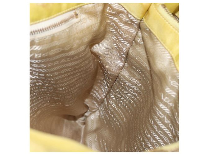 Borsa Tote PRADA in nylon giallo oro Auth ARZ128 D'oro - vista 18
