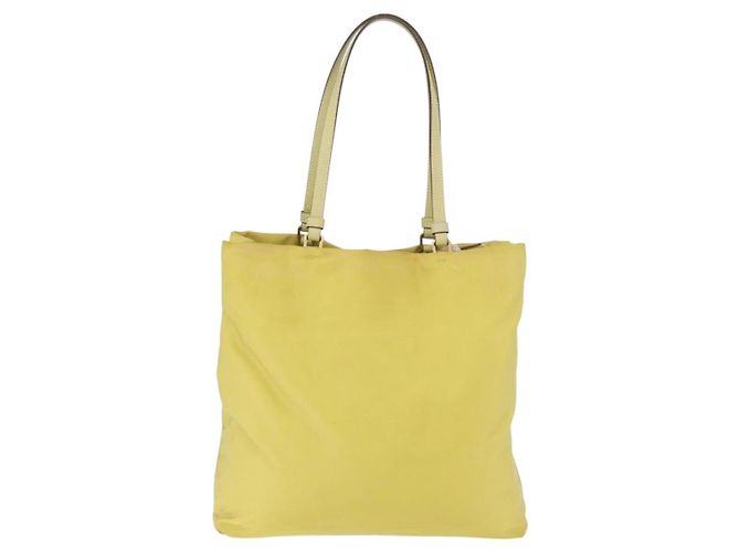 Borsa Tote PRADA in nylon giallo oro Auth ARZ128 D'oro - vista 2
