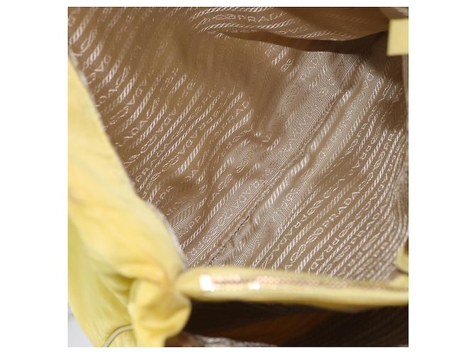 Borsa Tote PRADA in nylon giallo oro Auth ARZ128 D'oro - vista 20