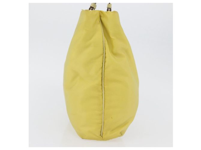 Borsa Tote PRADA in nylon giallo oro Auth ARZ128 D'oro - vista 4