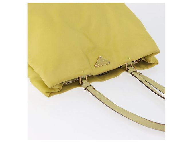 Borsa Tote PRADA in nylon giallo oro Auth ARZ128 D'oro - vista 6