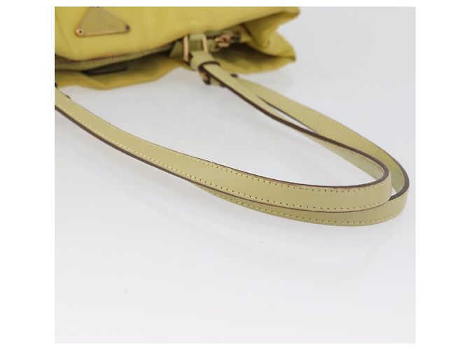 Borsa Tote PRADA in nylon giallo oro Auth ARZ128 D'oro - vista 7