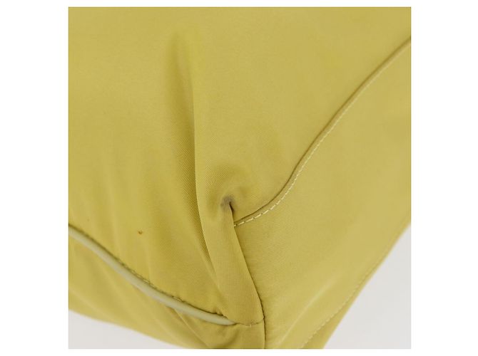 Borsa Tote PRADA in nylon giallo oro Auth ARZ128 D'oro - vista 9