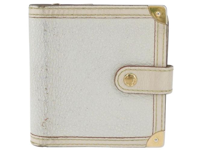 Louis Vuitton Portafoglio Compact Zip Suhari in Pelle Avorio M91831 LV Auth ARZ191 Crudo - vista 13